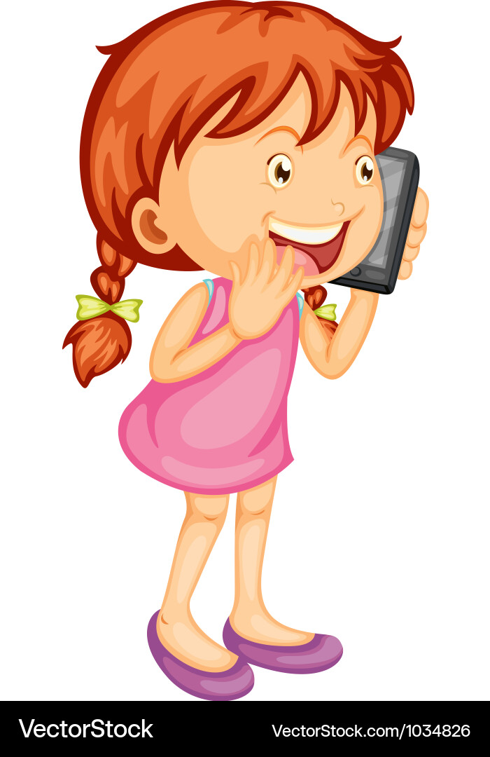 A girl talking on mobile Royalty Free Vector Image