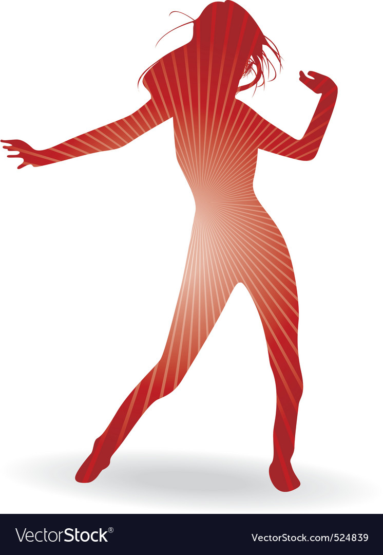 dancing girl silhouette vector image