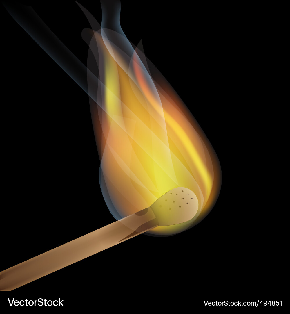 Burning match Royalty Free Vector Image VectorStock