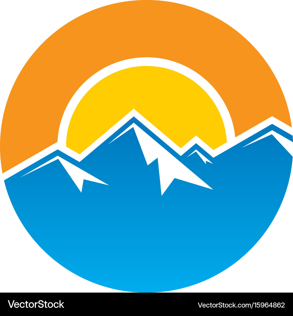 Circle mountain hiking logo Royalty Free Vector Image - VectorStock