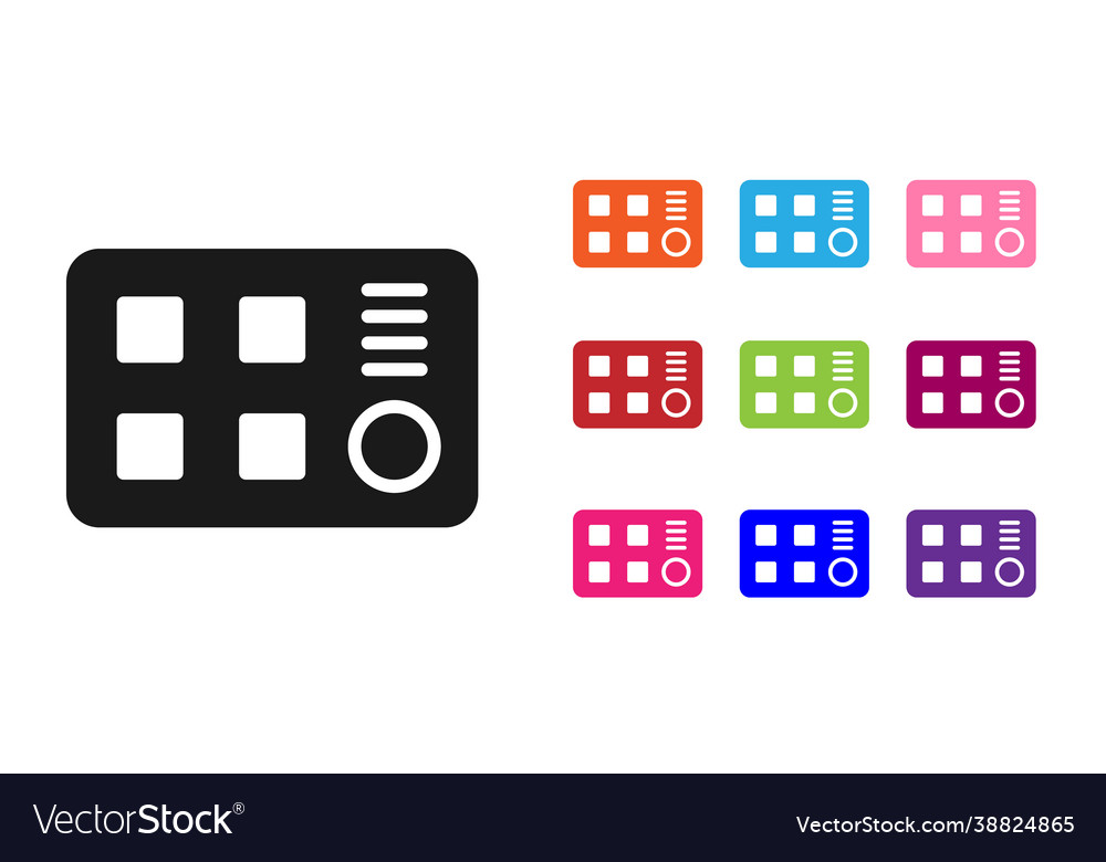 Black drum machine icon isolated on white Vector Image