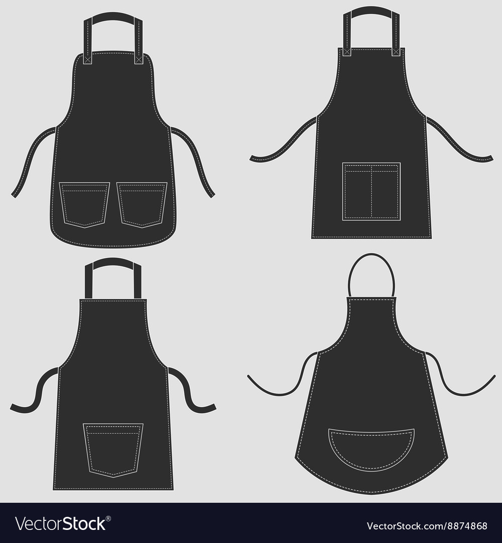 Black apron set Royalty Free Vector Image - VectorStock