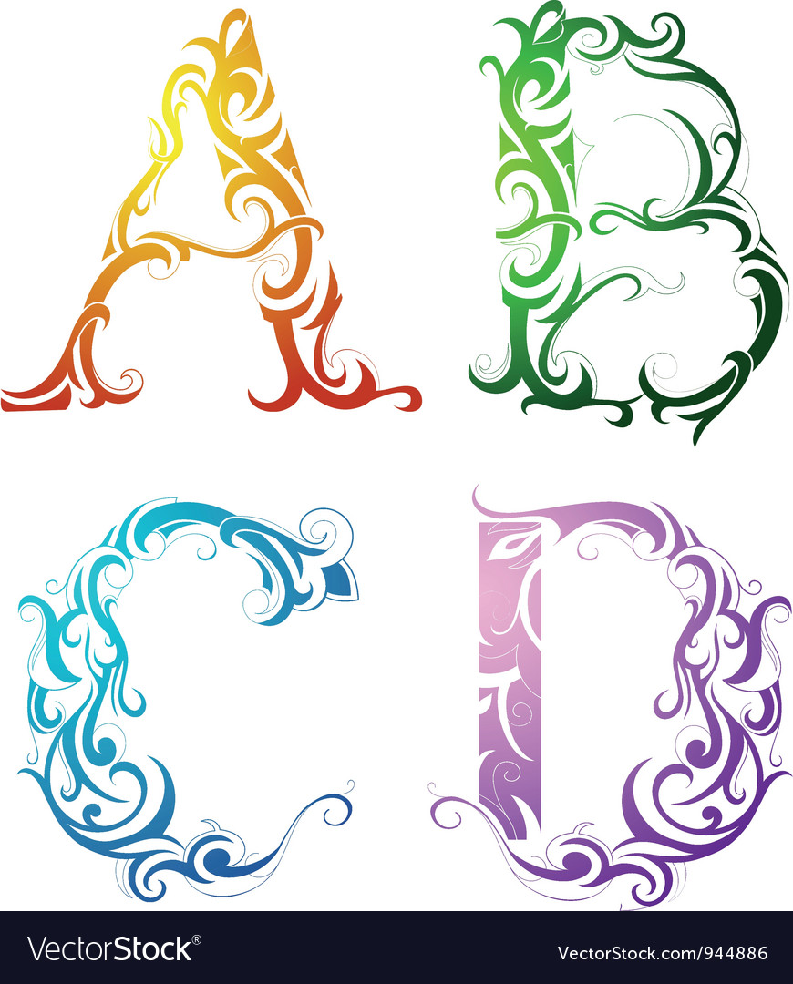 Ornamental alphabet Royalty Free Vector Image - VectorStock