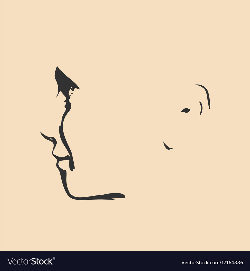 silhouette of a female head face side view vector image