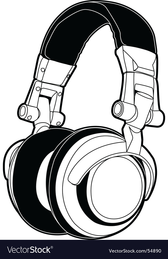 Dj headphones Royalty Free Vector Image - VectorStock