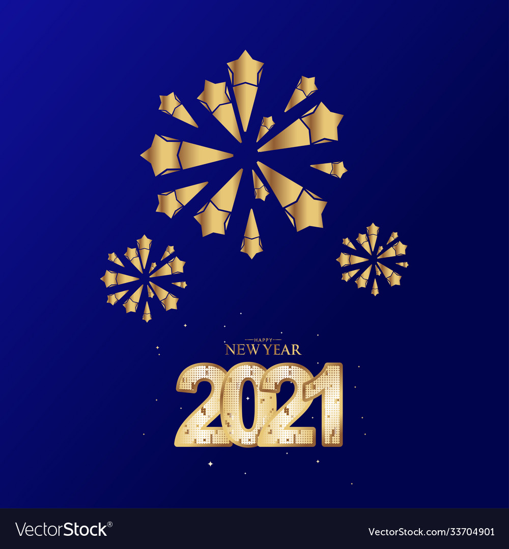 Happy new years 2021 celebration template design Vector Image