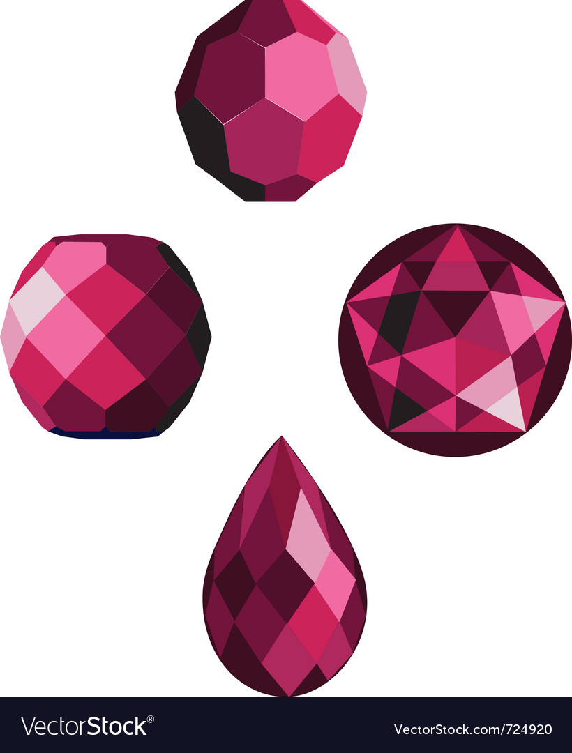 Pink crystal faceted beads Royalty Free Vector Image