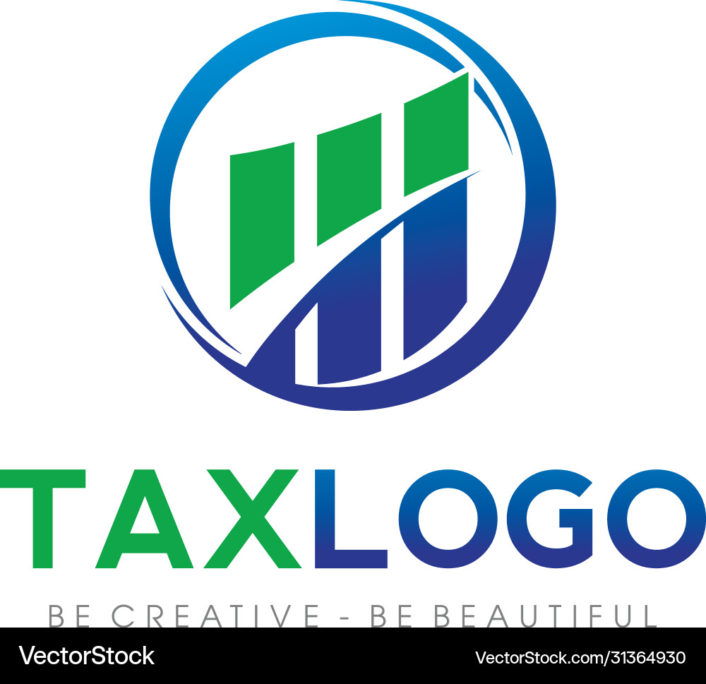 Tax and accounting logo design Royalty Free Vector Image