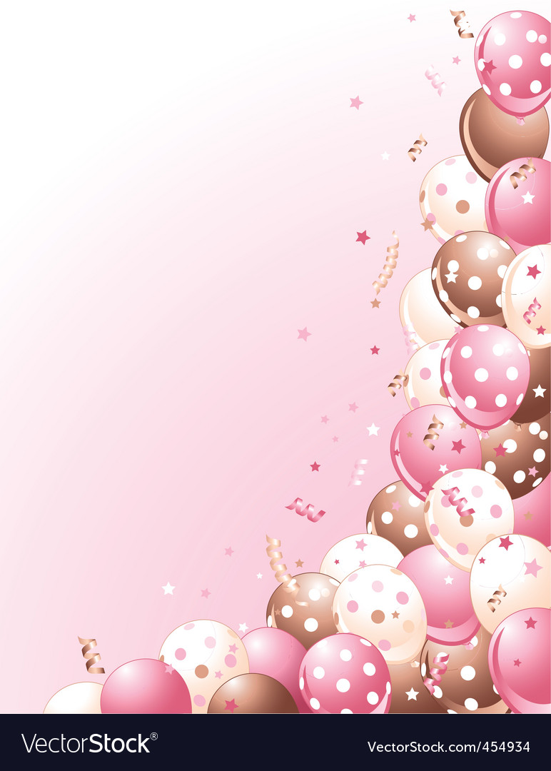 Balloons on a pink background Royalty Free Vector Image