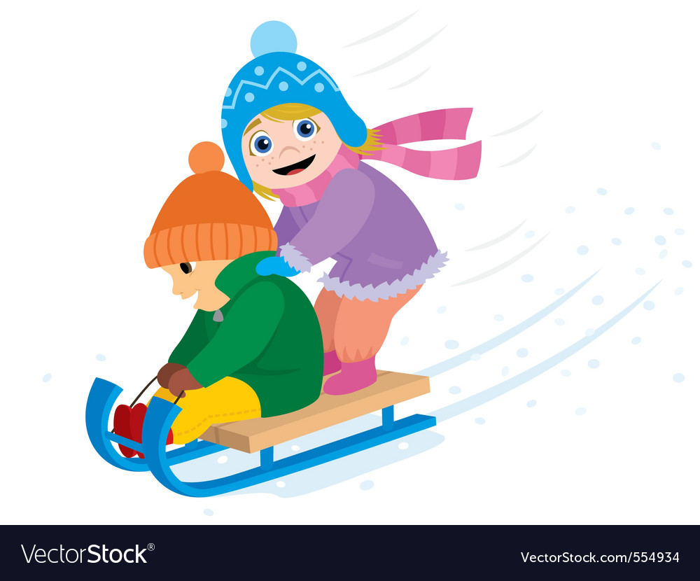 Tobogganing Royalty Free Vector Image VectorStock