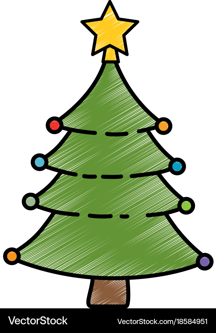 Christmas tree in pot Royalty Free Vector Image