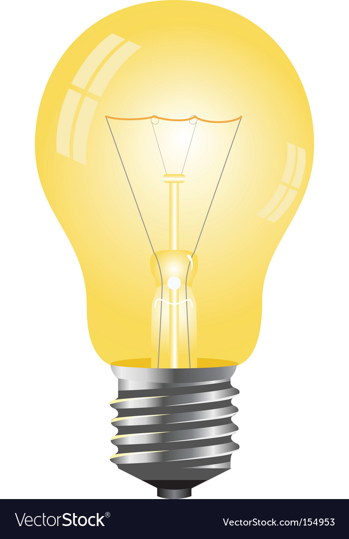 Yellow light bulb Royalty Free Vector Image VectorStock