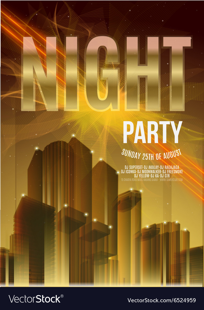 night party gold flyer template eps10 royalty free vector gold flyer background