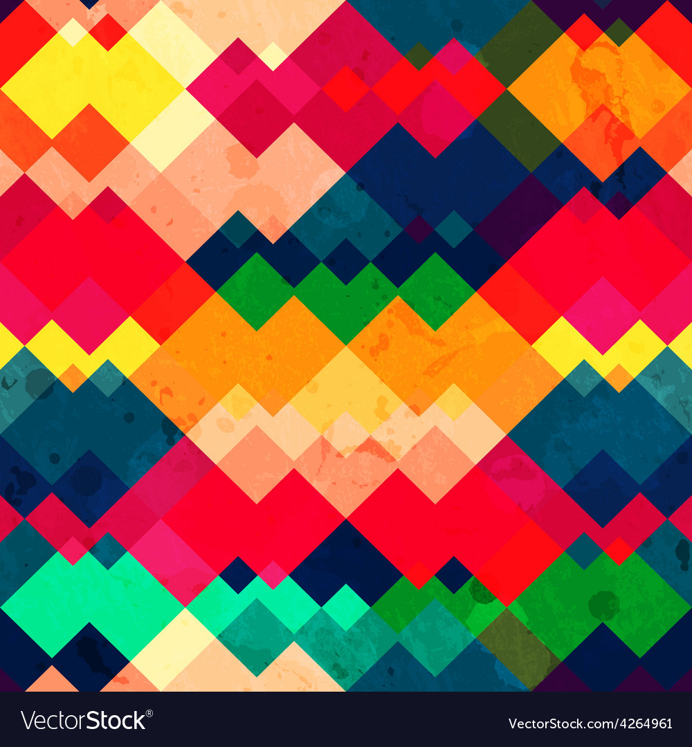 Rainbow zigzag seamless texture with grunge effect