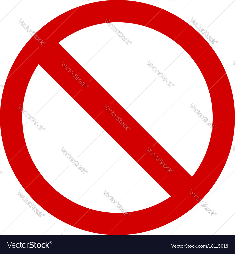 Download Prohibition sign or no sign icon simple Royalty Free Vector