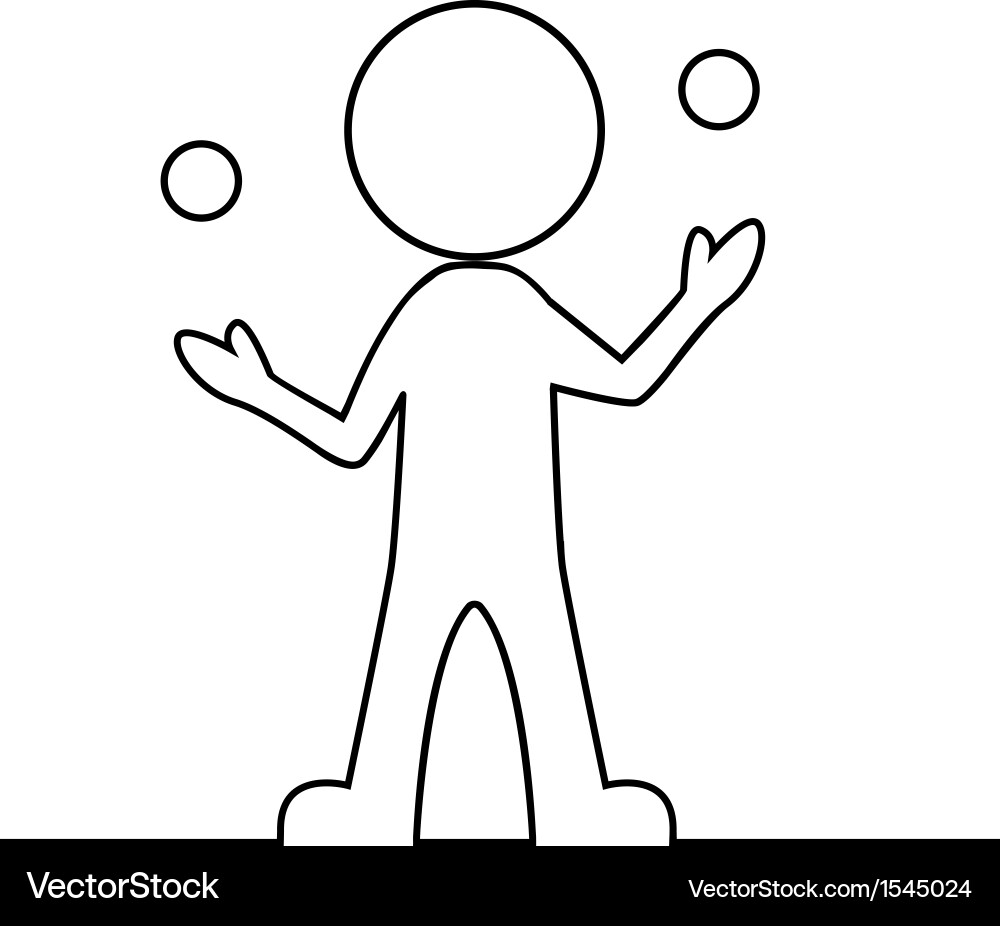 Simple man juggling with balls Royalty Free Vector Image