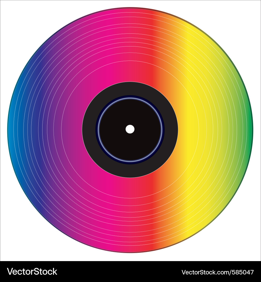 Colored vinyl disc Royalty Free Vector Image VectorStock