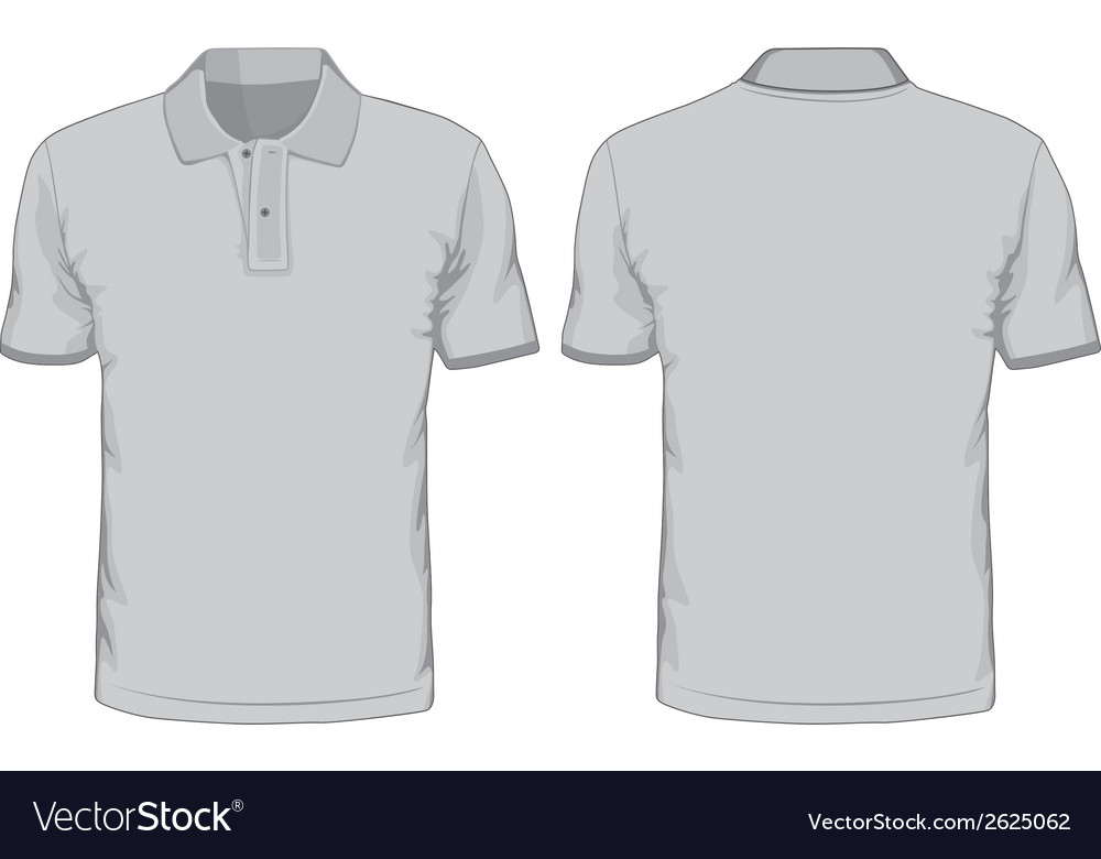 mens polo shirts template front and back views vector image black polo shirt design template