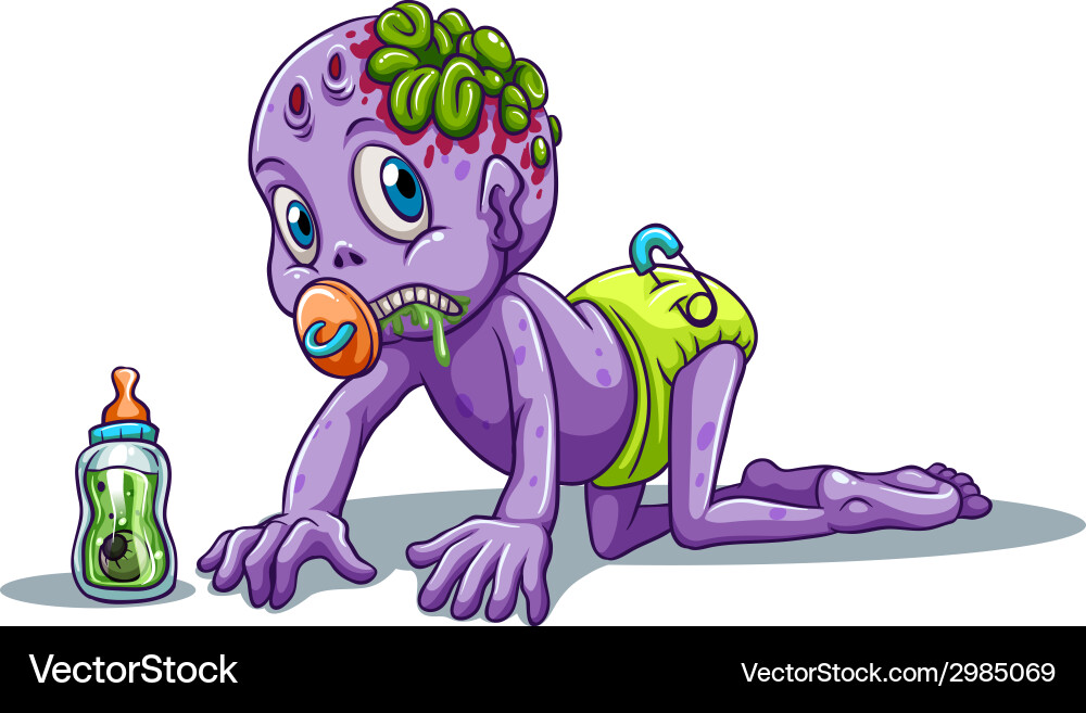 A baby zombie Royalty Free Vector Image VectorStock