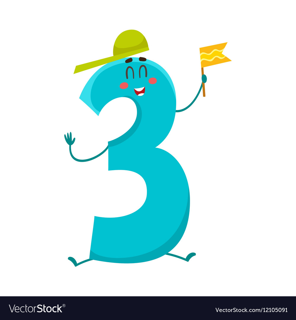 Cute And Funny Colorful 3 Number Characters Royalty Free