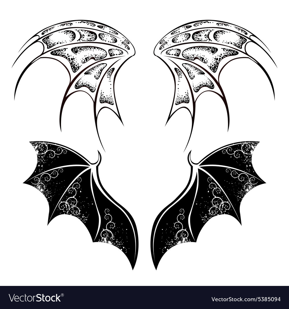 Download Black Dragon Wings Royalty Free Vector Image - VectorStock