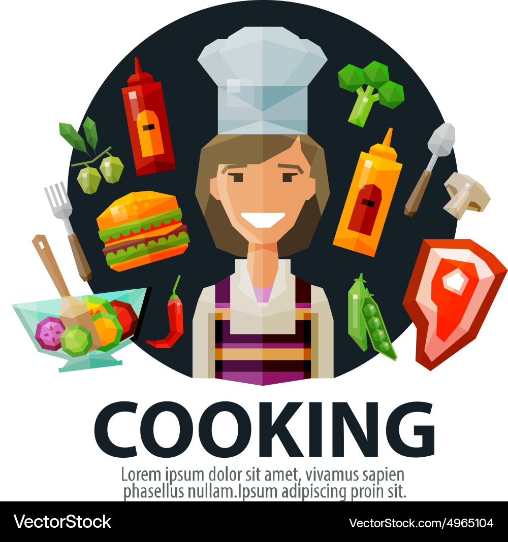 Cooking logo design template fresh food Royalty Free Vector
