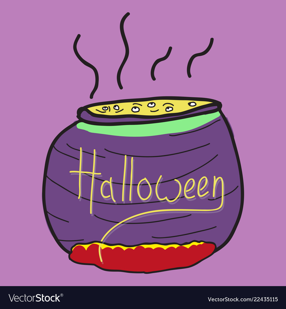 Witches cauldron with potion isolated Royalty Free Vector