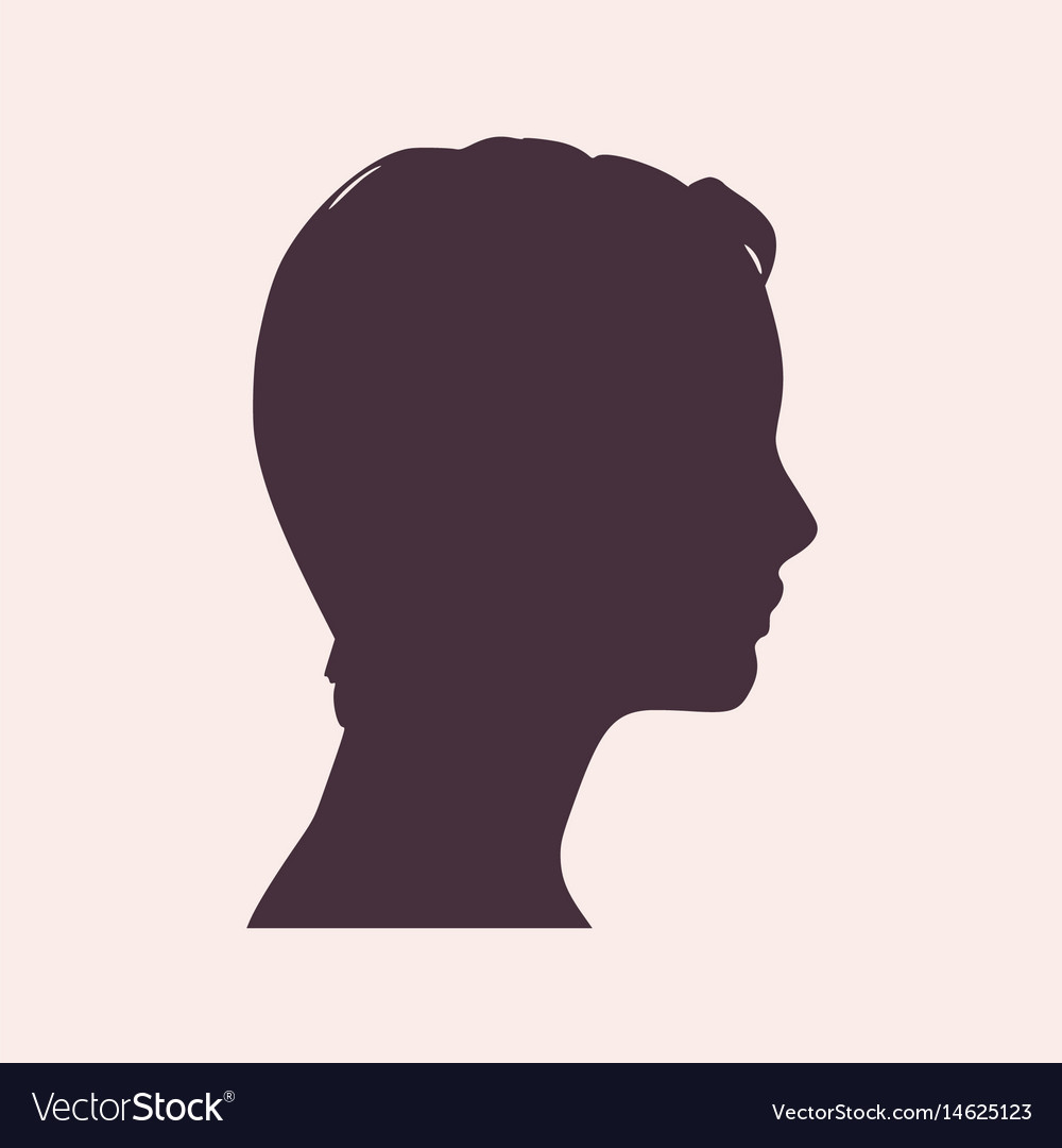 silhouette of a female head face side view vector image