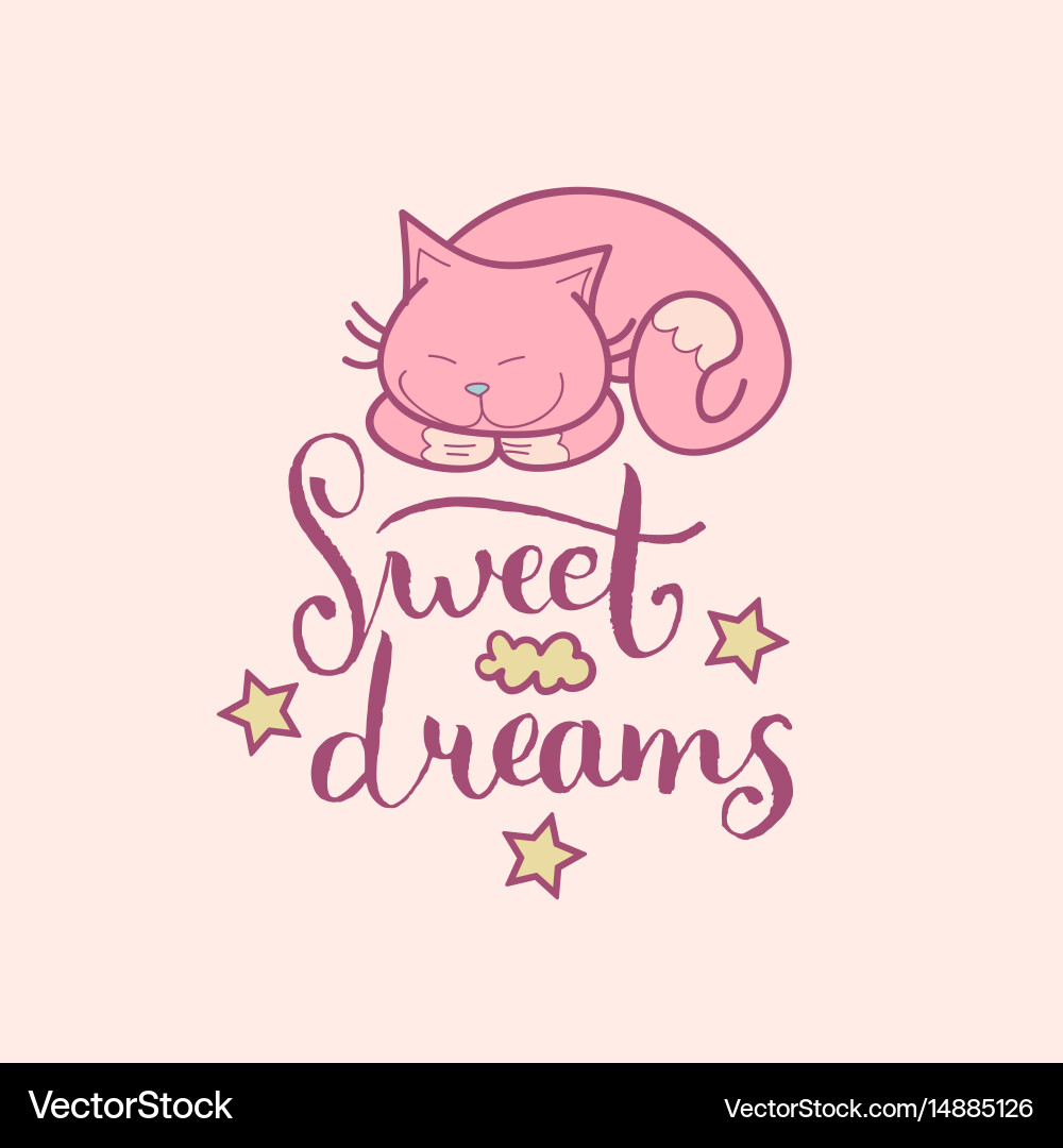 Download Sweet dreams hand lettering cute Royalty Free Vector Image