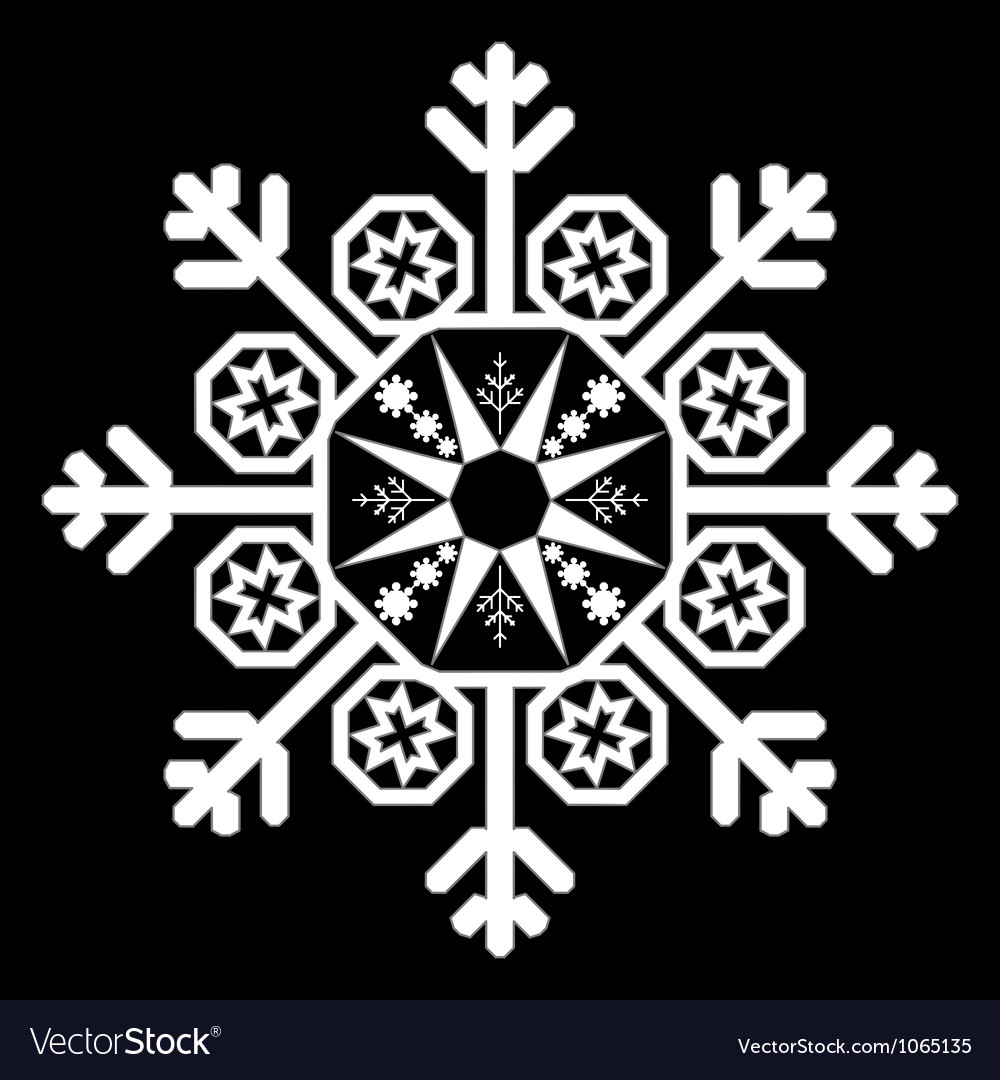 Single White Snowflake Royalty Free Vector Image