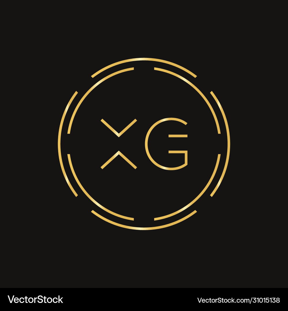 Initial xg letter logo design template abstract Vector Image