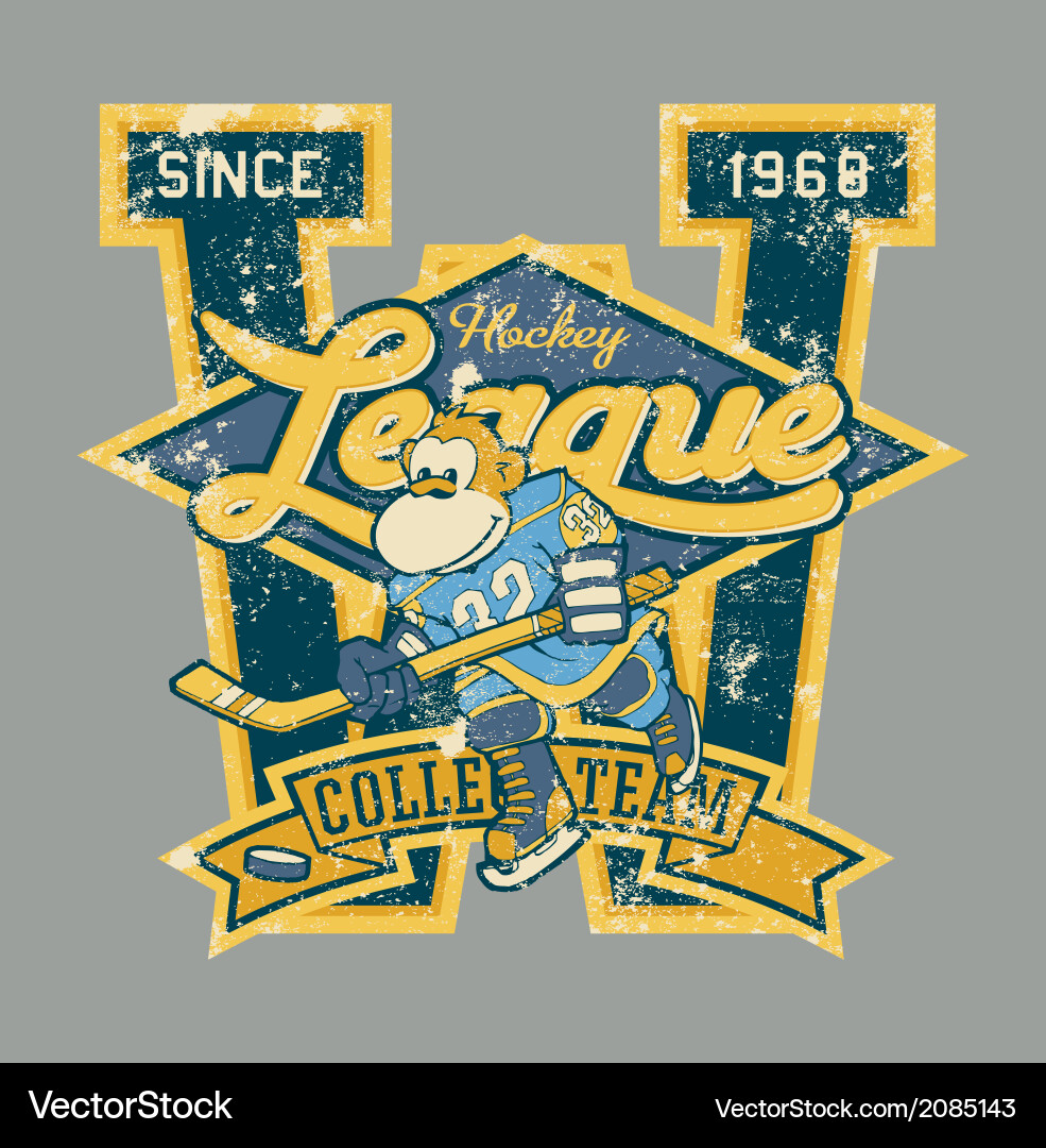 Monkey players hockey team Royalty Free Vector Image