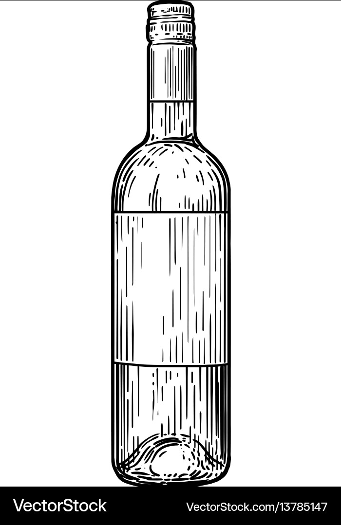 drawing bottle vector engraving Royalty Vector ink Free Image bottle drawing Wine