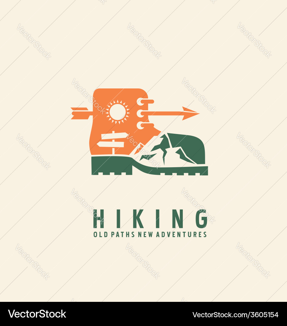 Hiking logo design template Royalty Free Vector Image