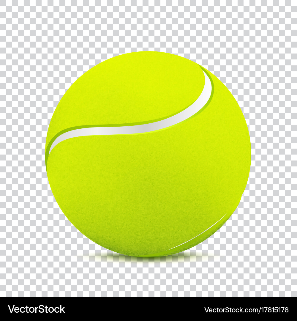 Tennis ball on transparent background Royalty Free Vector