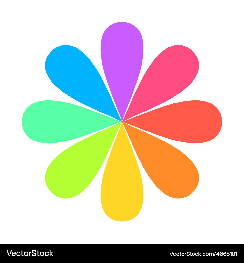 Abstract Geometric Rainbow Flower Logo Royalty Free Vector