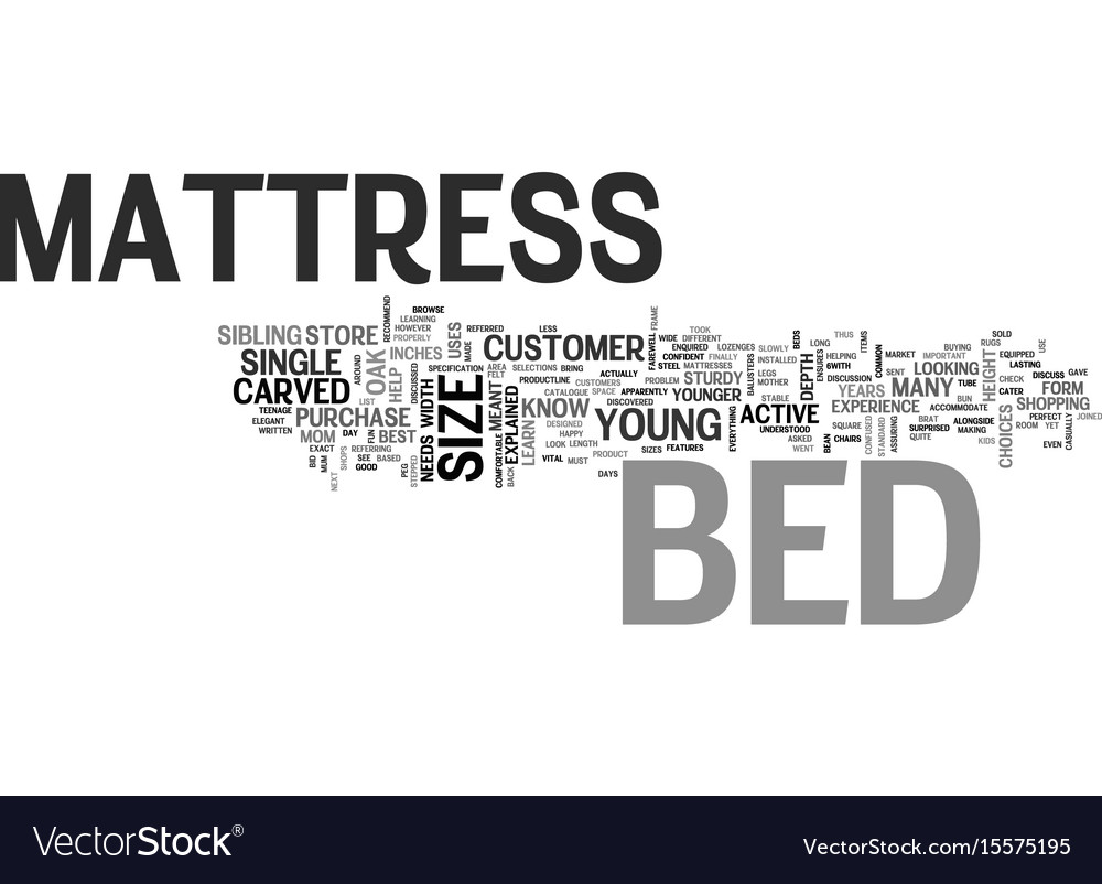 Bed mattress text word cloud concept Royalty Free Vector Image