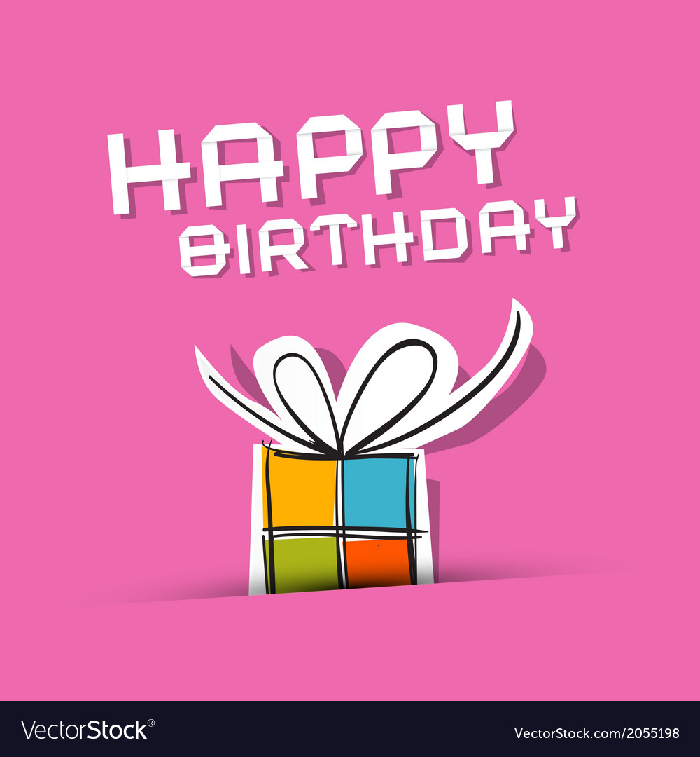 happy birthday to you theme on pink background vector image birthday theme background
