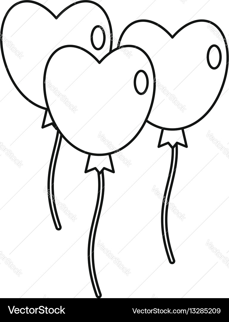 Three balloons icon outline style Royalty Free Vector Image - VectorStock