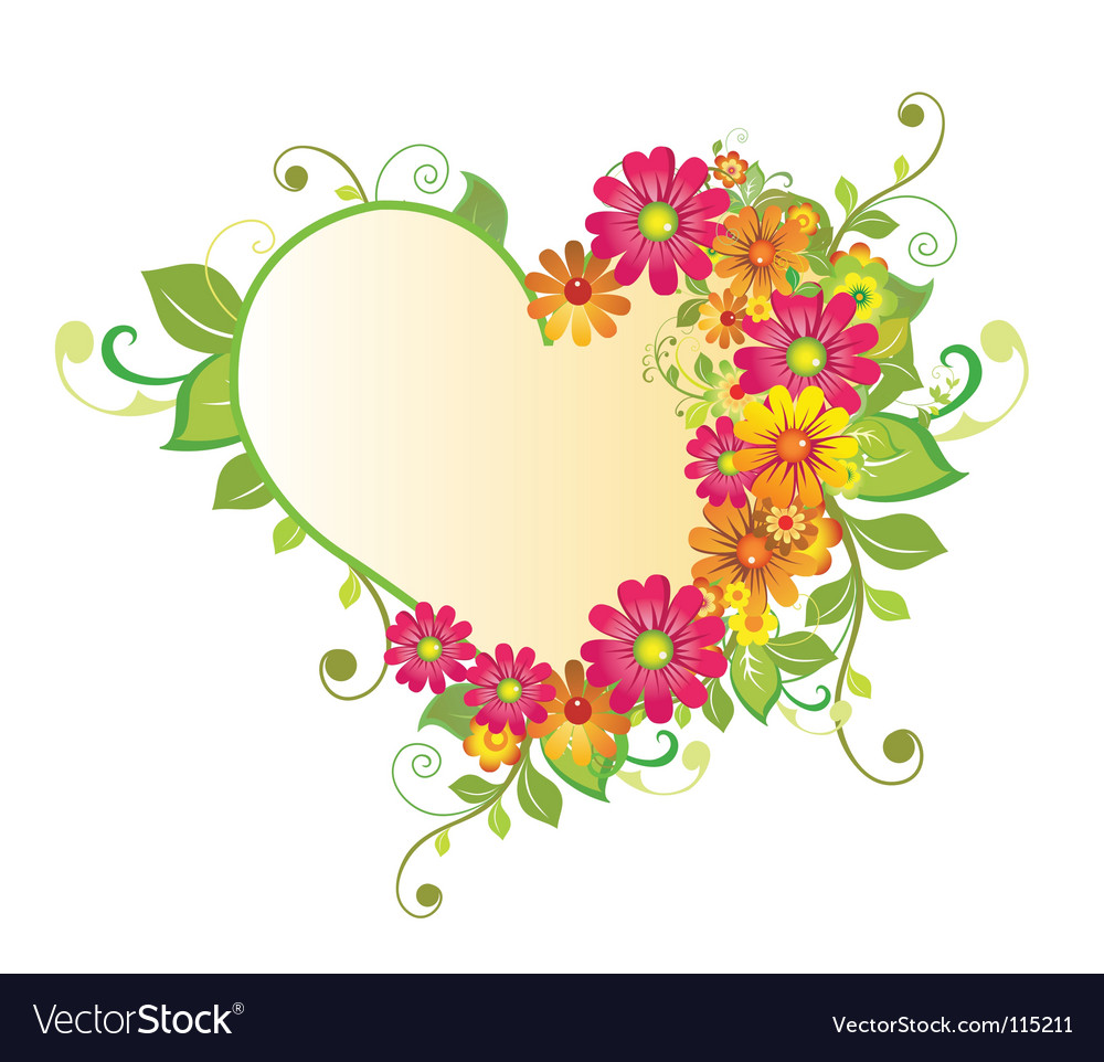 Download Flower heart Royalty Free Vector Image - VectorStock
