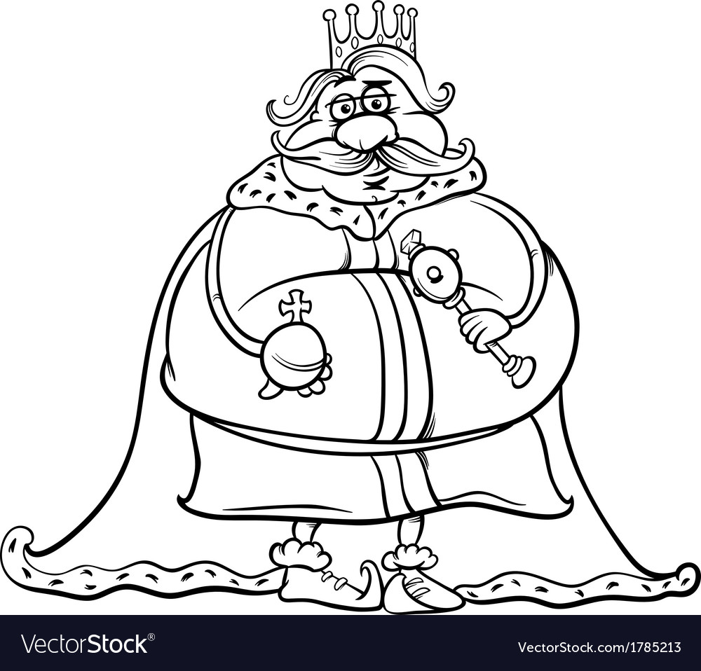 Fat King Cartoon Coloring Page Royalty Free Vector Image Fat King Cartoon Coloring Page Vector