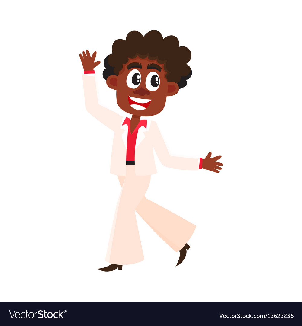 Black african american man in retro white suit Vector Image