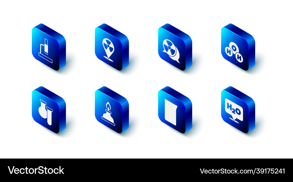 Set radioactive in location chemical formula Vector Image