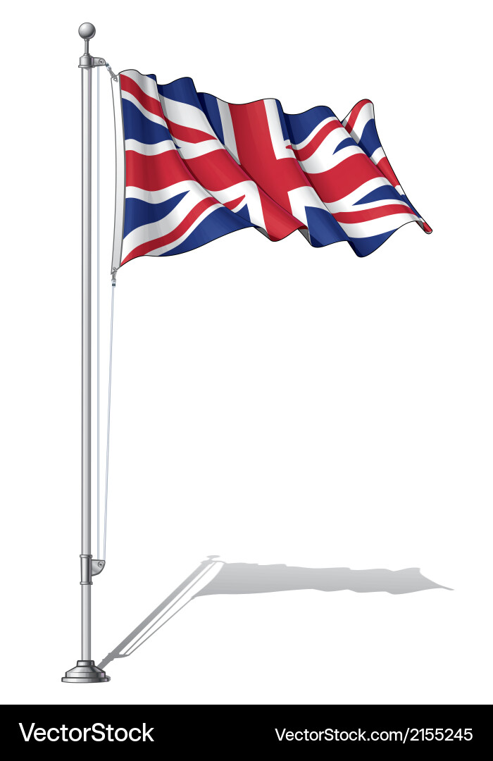 Flag pole uk Royalty Free Vector Image VectorStock