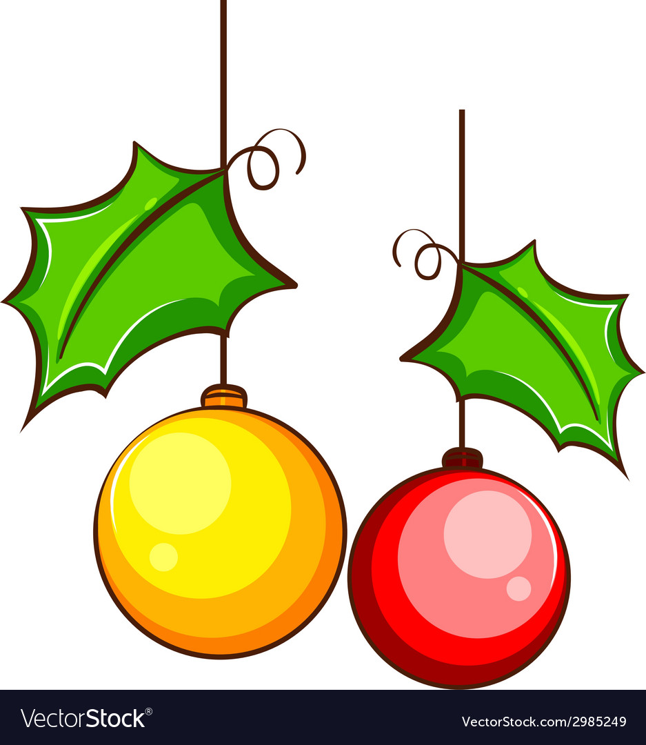 A simple coloured drawing  of a Christmas  decor  Vector Image