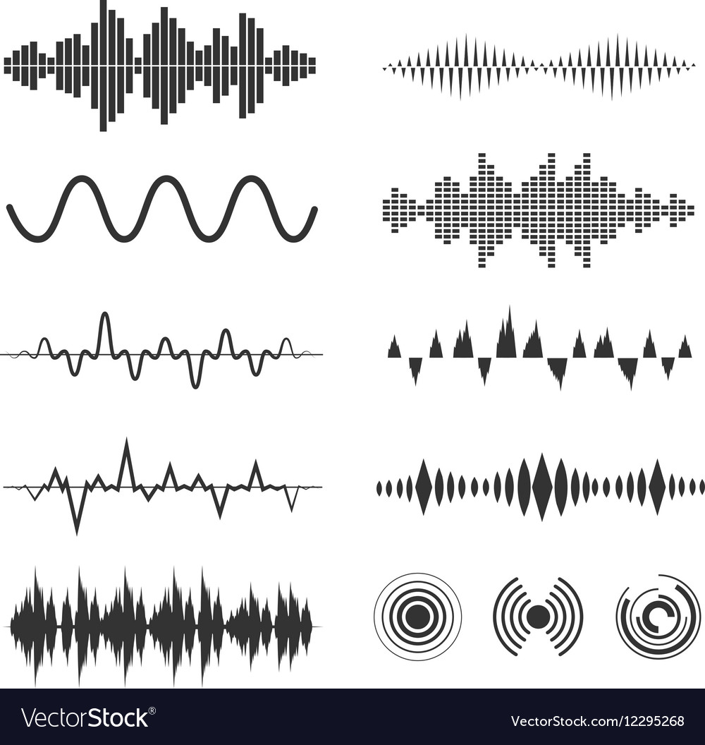 Signal wave set analog signals and digital Vector Image