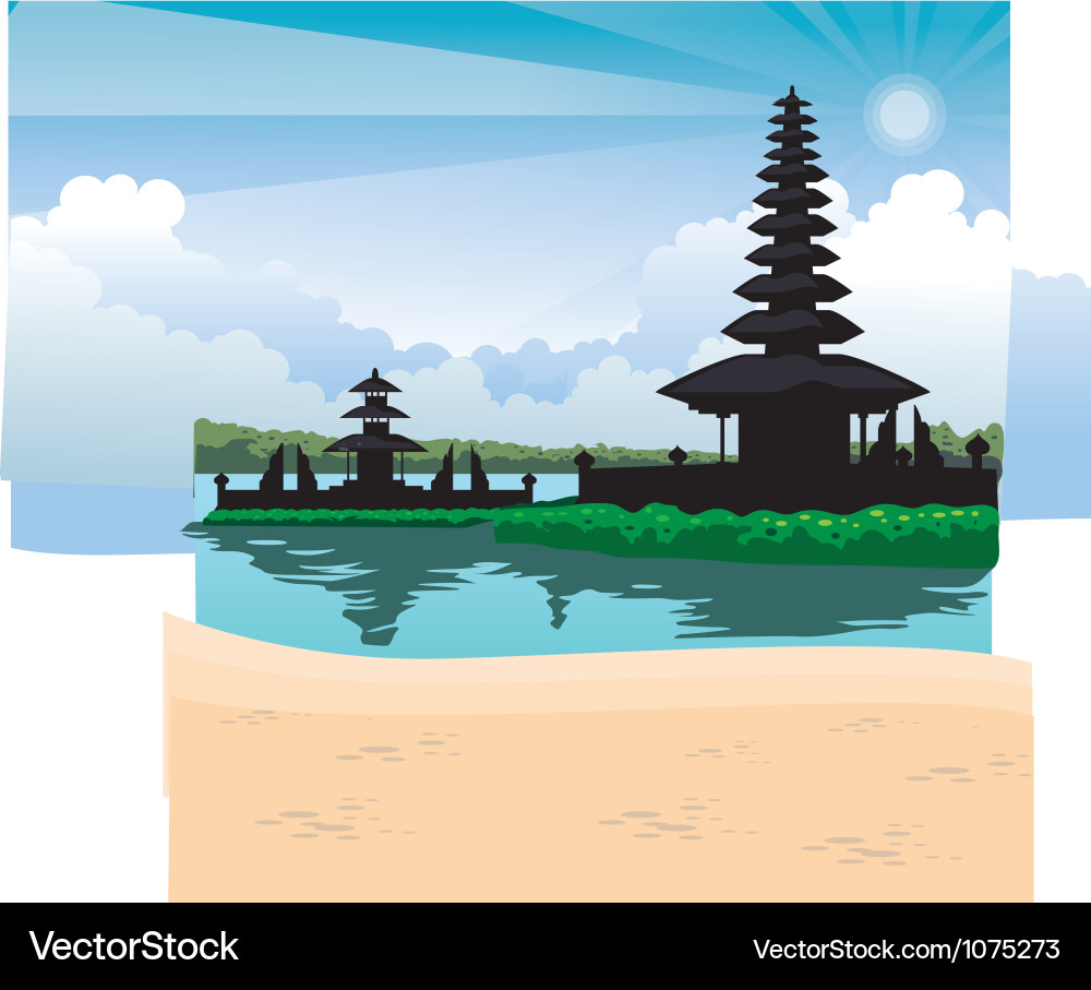 Bedugul bali Royalty Free Vector Image - VectorStock