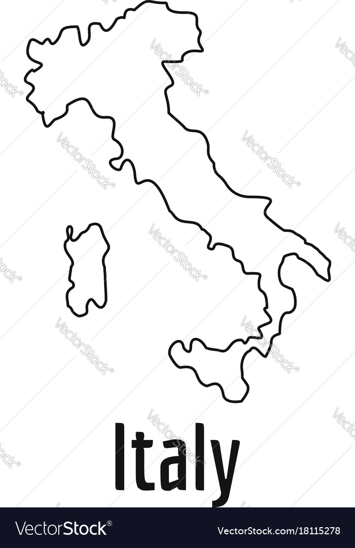 Italy Map Thin Line Simple Vector Image Italy Map Thin Line Simple Vector Image