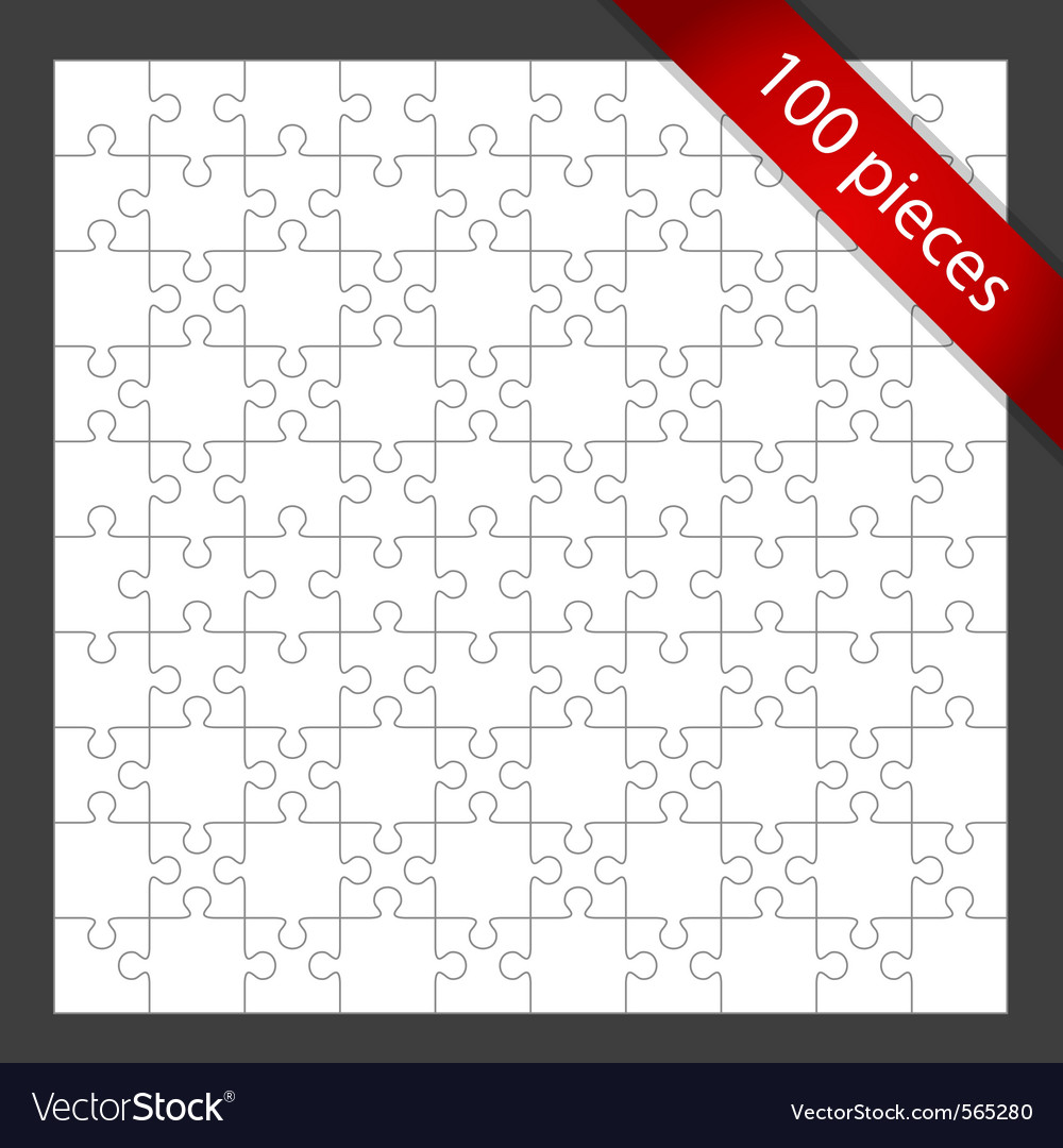 100 puzzle pieces Royalty Free Vector Image VectorStock 100 puzzle pieces Royalty Free Vector Image VectorStock
