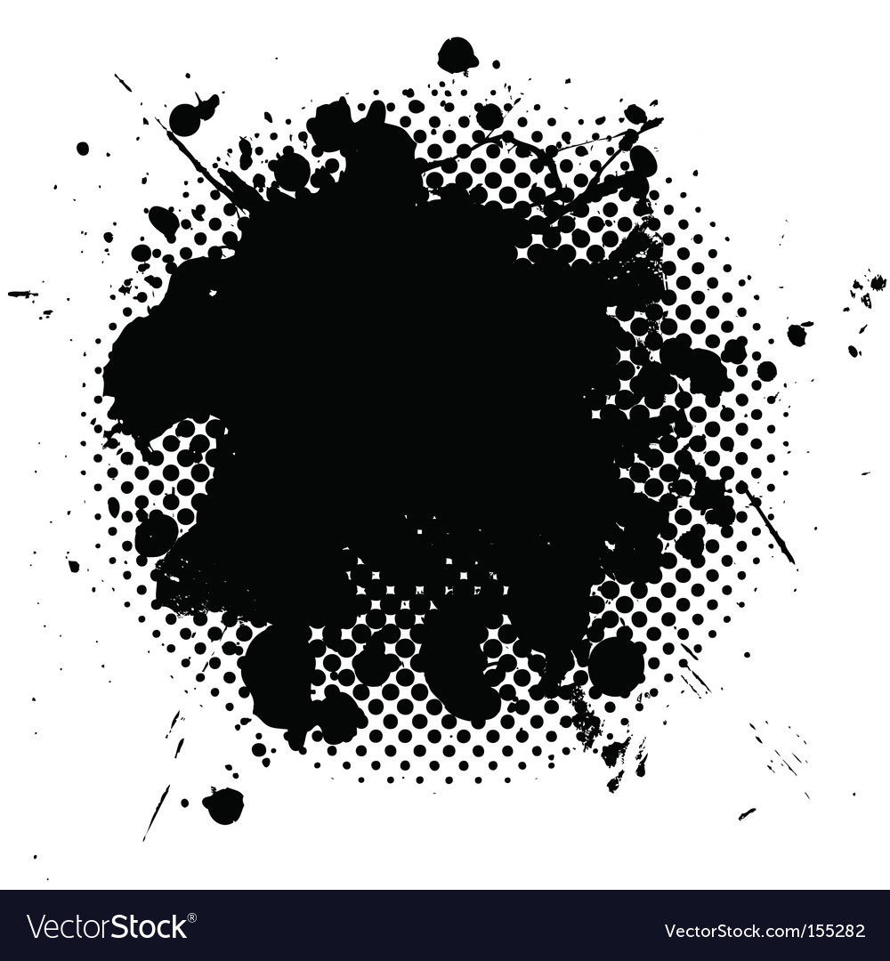 Graphic Grungy Halftone Splatter Halftone Grunge Ink Splat Black Royalty Free Vector Image